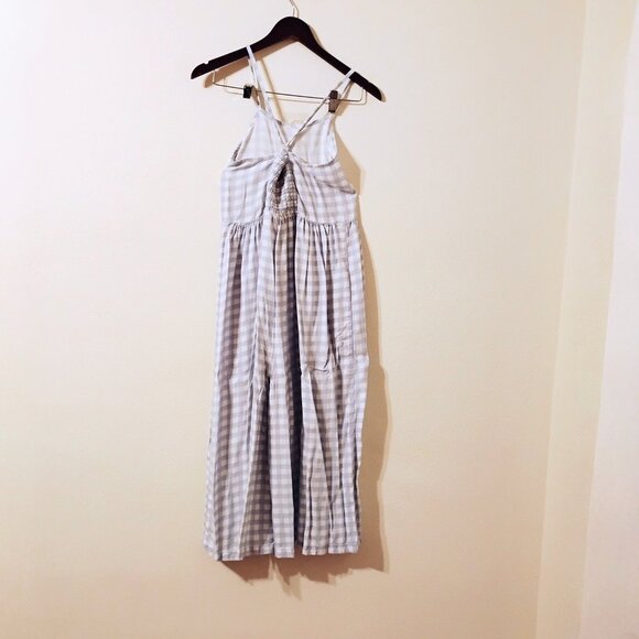 Nordstrom XL white blue gingham wide leg jumpsuit - Picture 4 of 10
